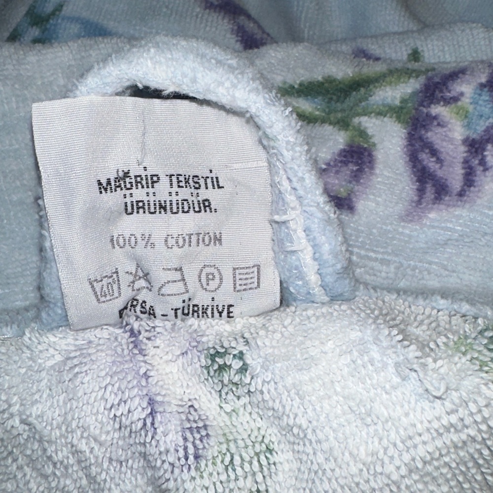 Floral Turkish terry cotton BathRobe - Picture 6 of 11